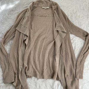 LOFT Women's Open Front Tan  Cardigan Sweater Size